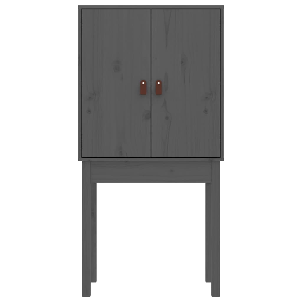 Highboard Grey 60x40x120 cm Solid Wood Pine