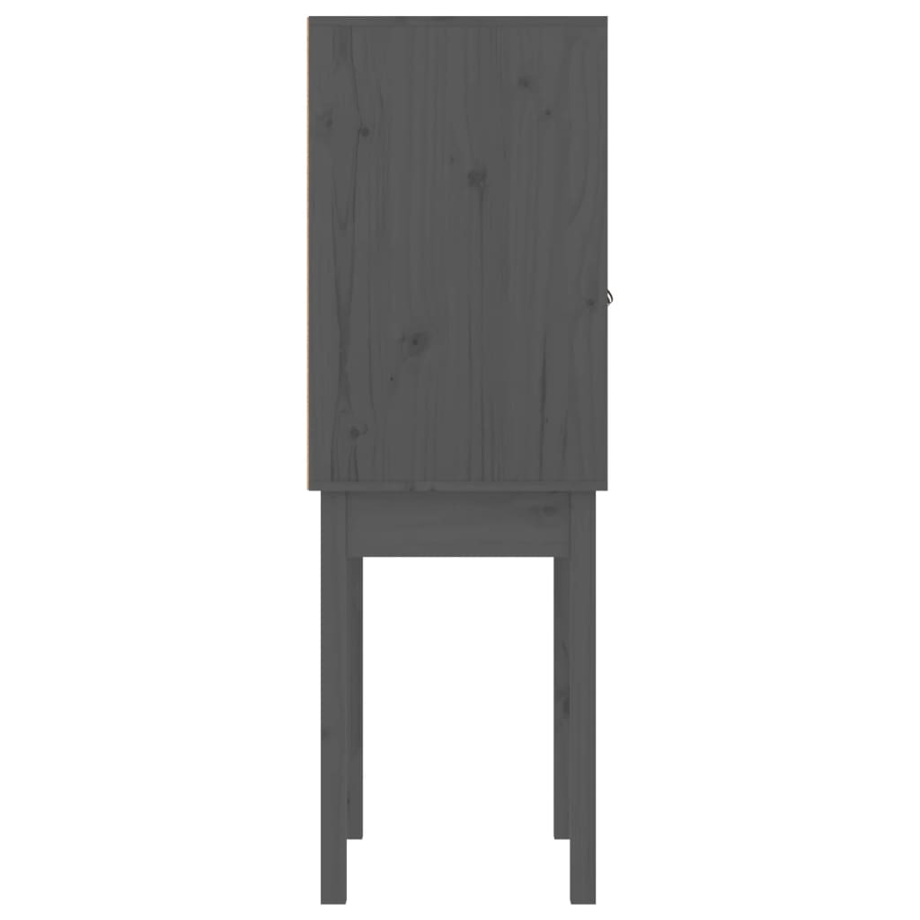 Highboard Grey 60x40x120 cm Solid Wood Pine