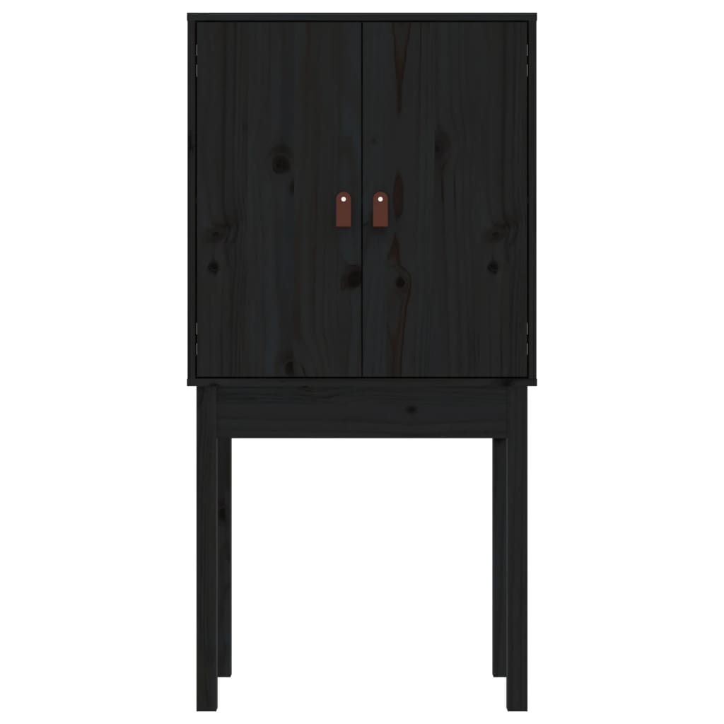 Highboard Black 60x40x120 cm Solid Wood Pine