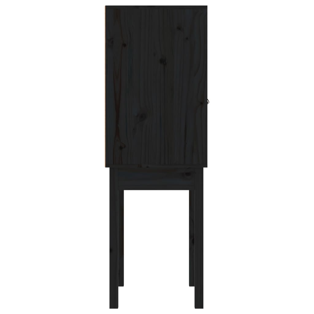 Highboard Black 60x40x120 cm Solid Wood Pine