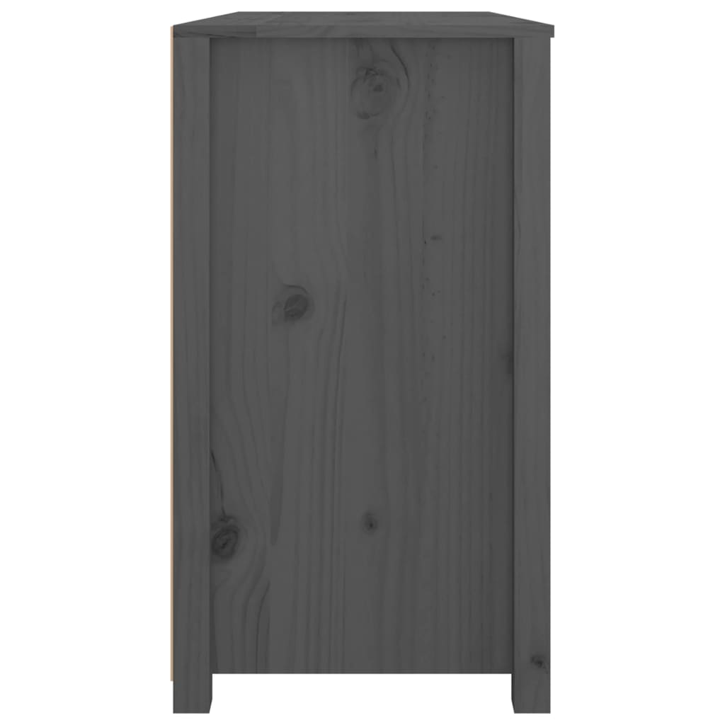 Side Cabinet Grey 100x40x72 cm Solid Wood Pine