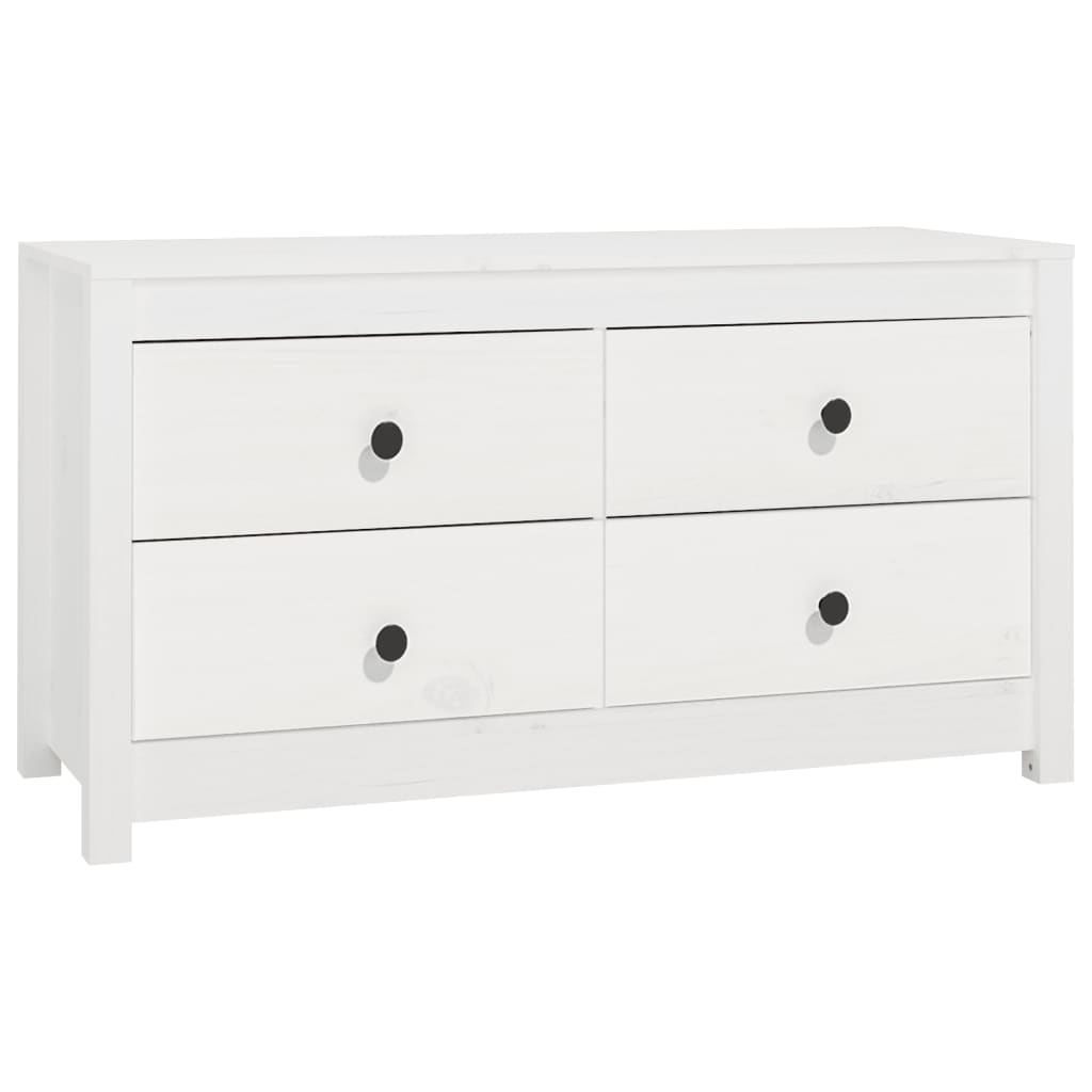 Side Cabinet White 100x40x54 cm Solid Wood Pine