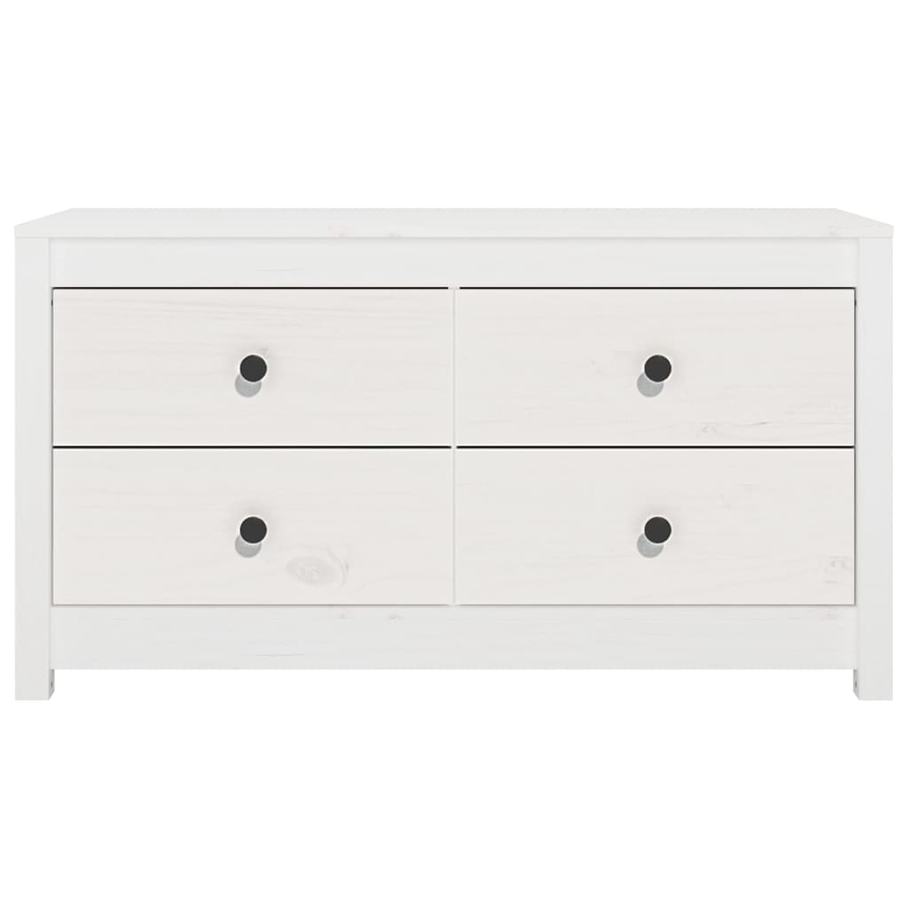 Side Cabinet White 100x40x54 cm Solid Wood Pine