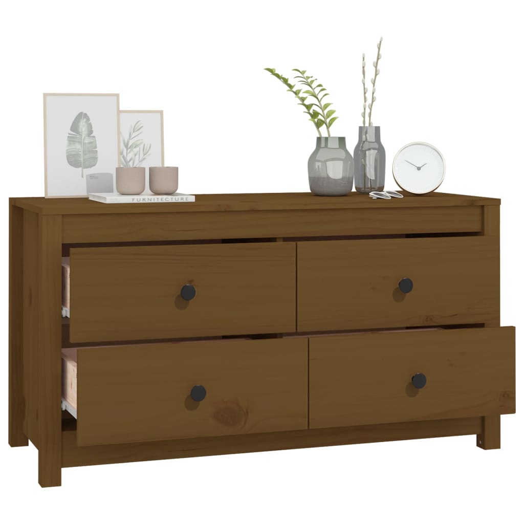 Side Cabinet Honey Brown 100x40x54 cm Solid Wood Pine