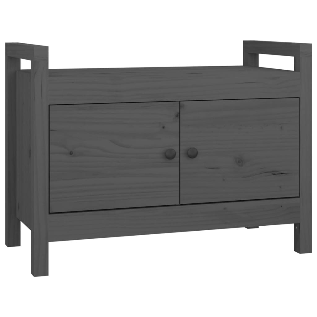 Hall Bench Grey 80x40x60 cm Solid Wood Pine
