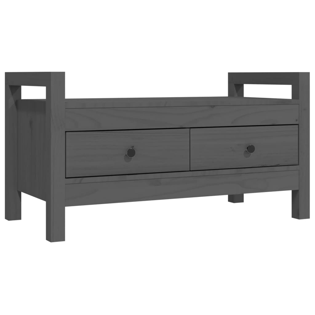 Hall Bench Grey 80x40x43 cm Solid Wood Pine