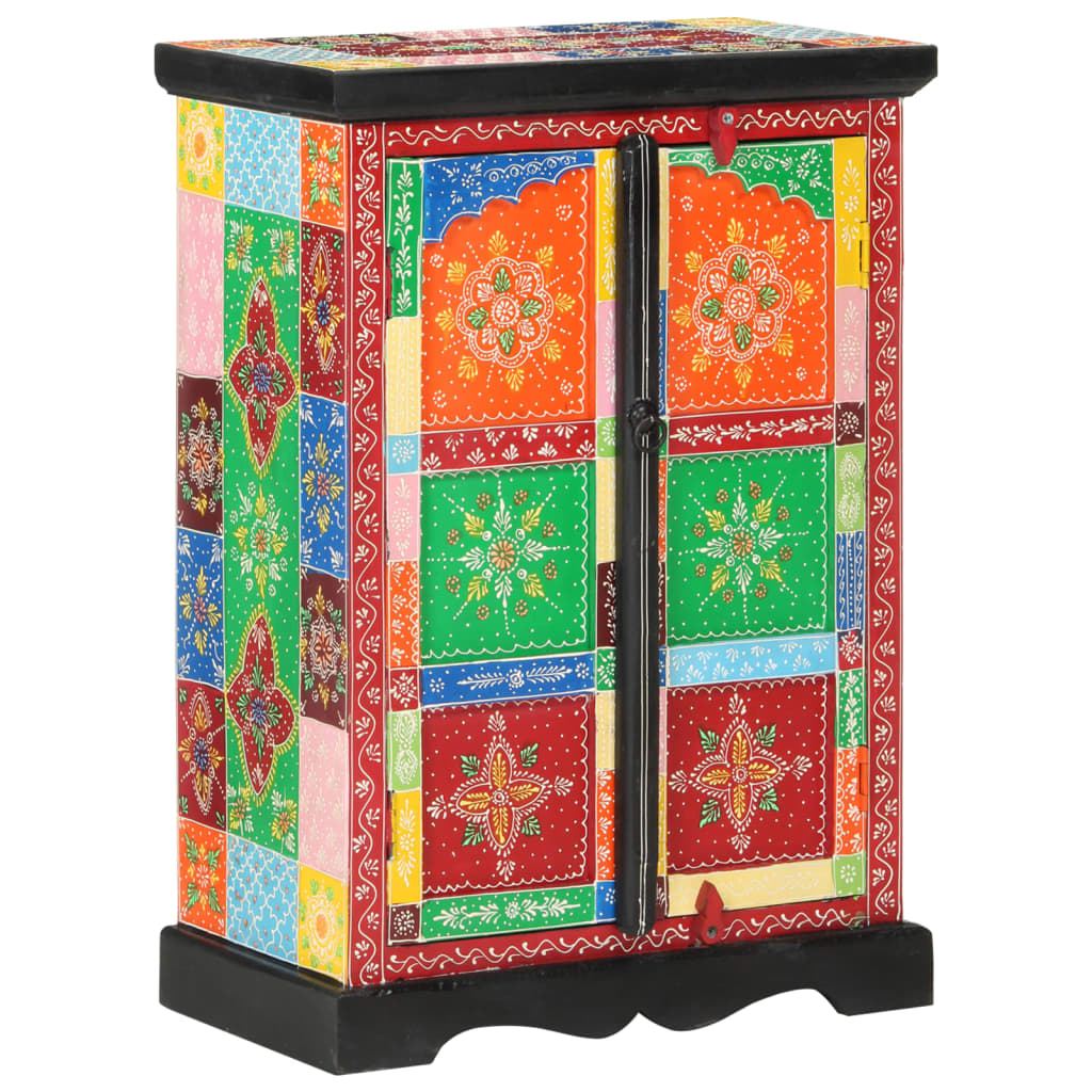 Hand Painted Sideboard with Doors 53x30x75 cm Solid Wood Mango