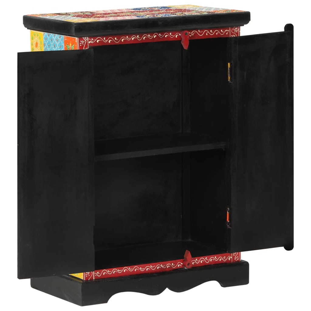 Hand Painted Sideboard with Doors 53x30x75 cm Solid Wood Mango