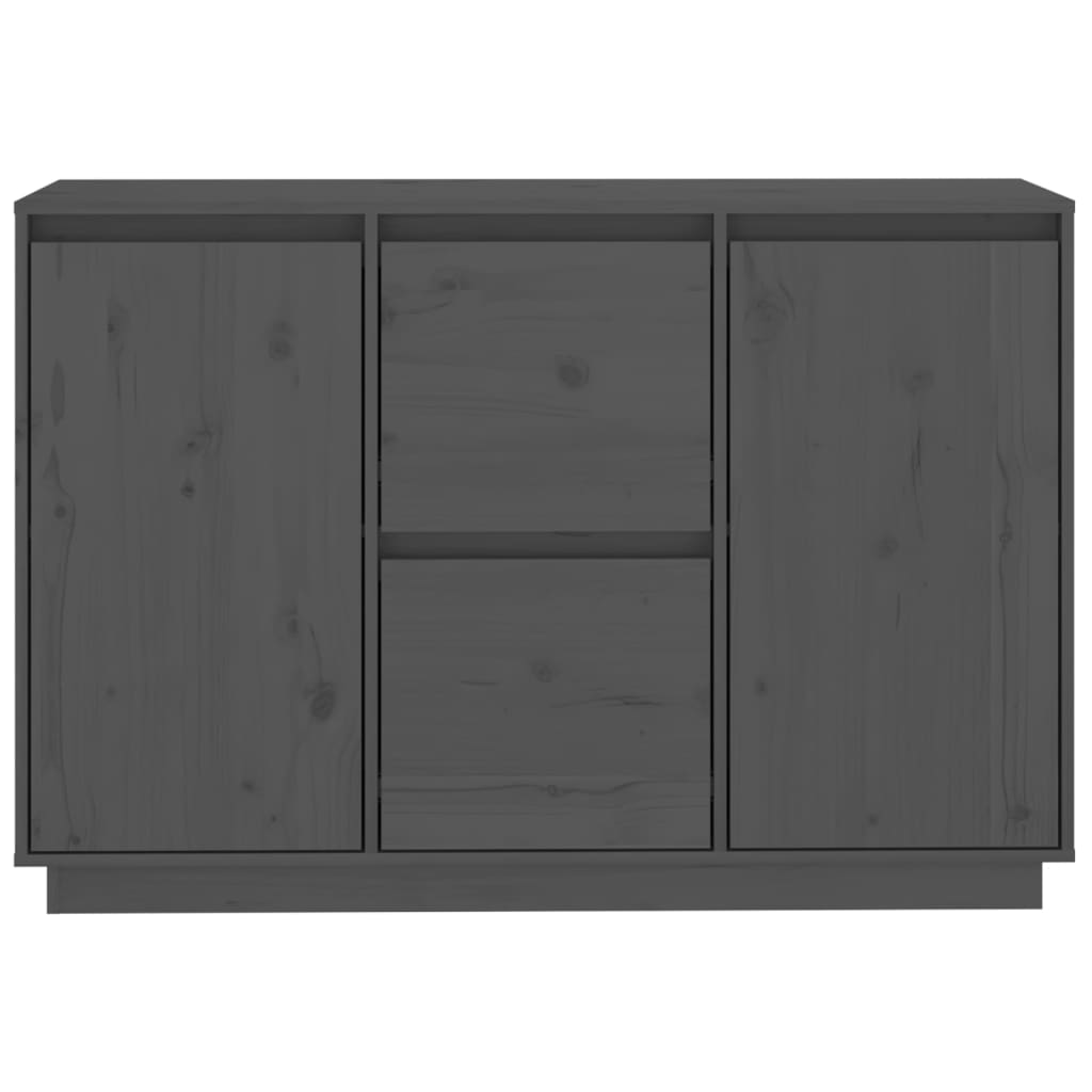 Sideboard Grey 111x34x75 cm Solid Wood Pine