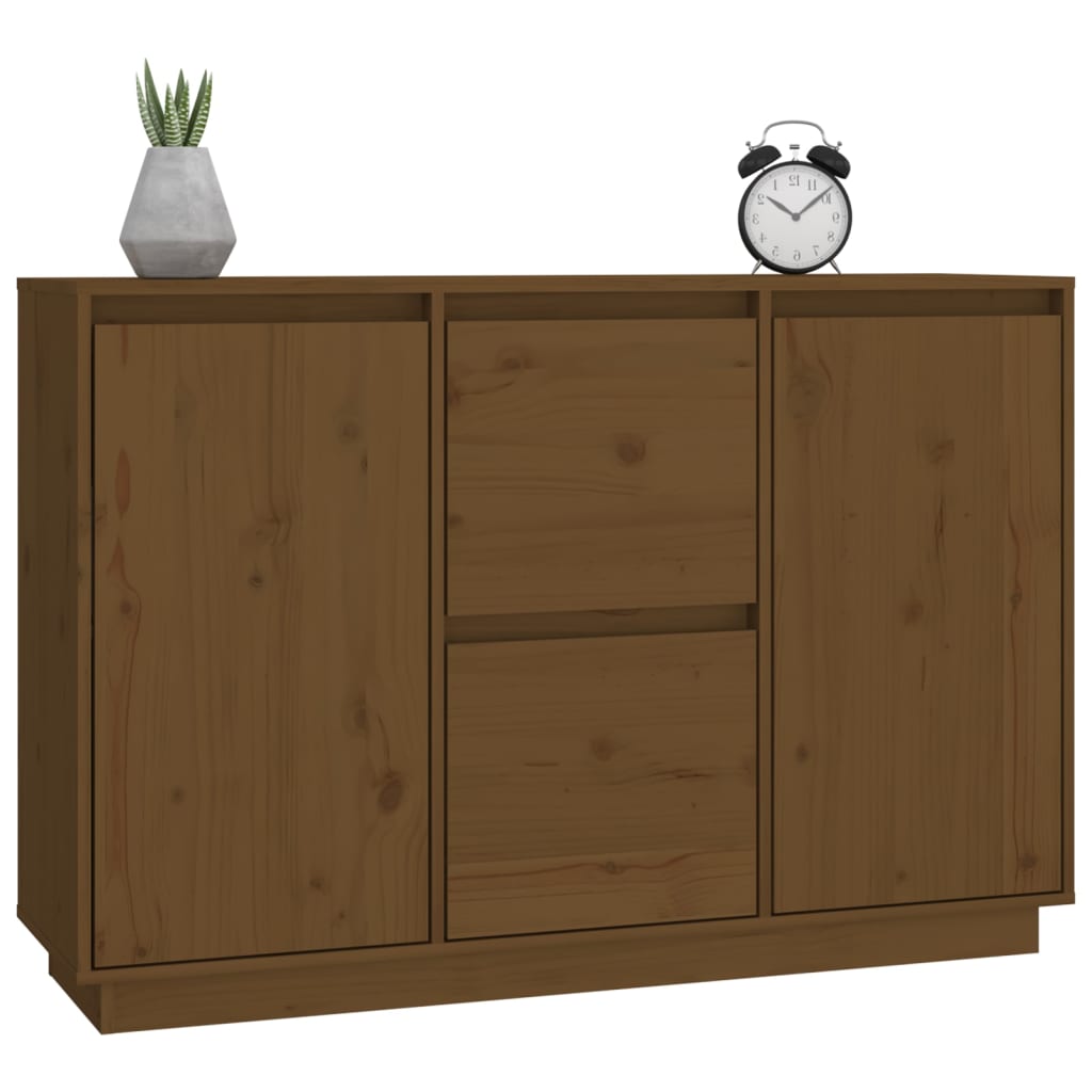Sideboard Honey Brown 111x34x75 cm Solid Wood Pine