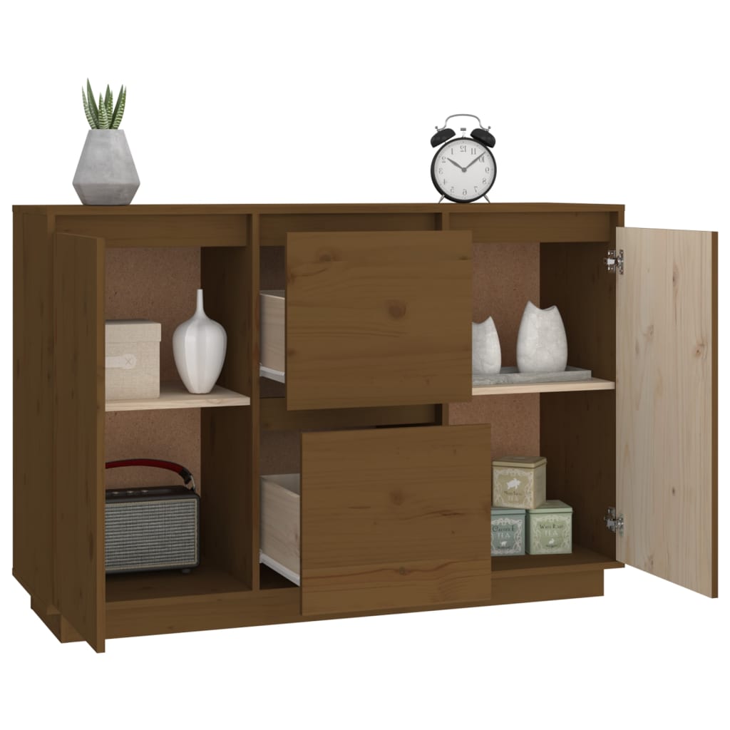 Sideboard Honey Brown 111x34x75 cm Solid Wood Pine