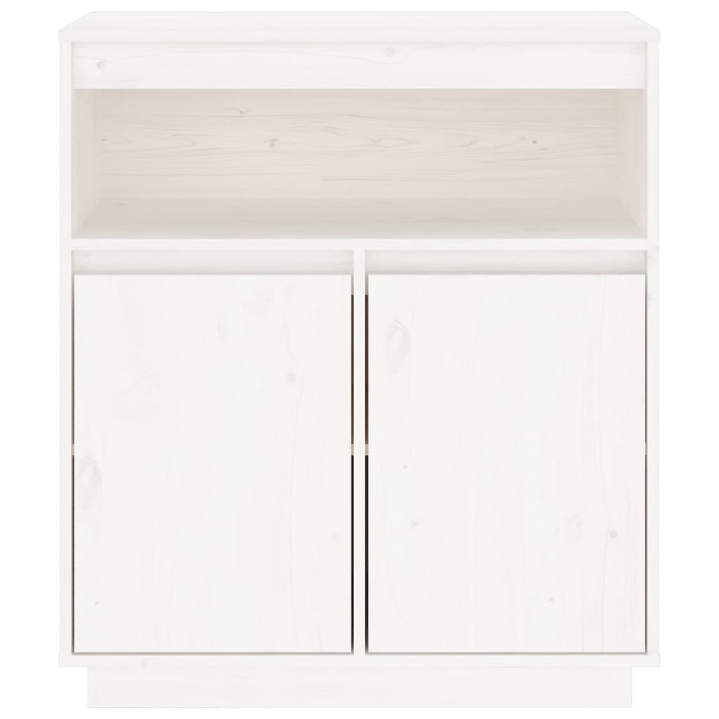 Sideboard White 70x34x80 cm Solid Wood Pine