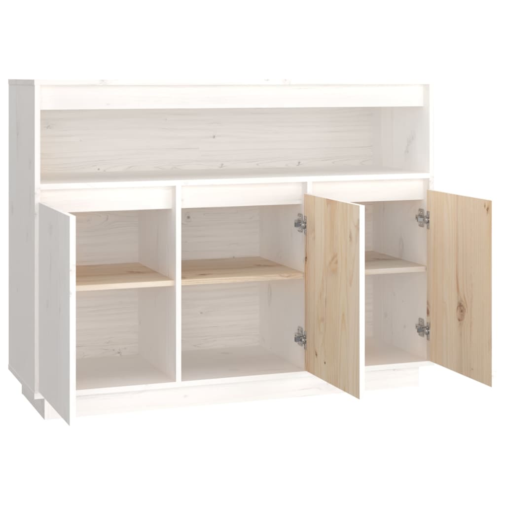 Sideboard White 104.5x34x80 cm Solid Wood Pine