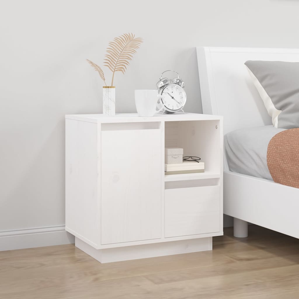 Bedside Cabinets 2 pcs White 50x34x50 cm Solid Wood Pine