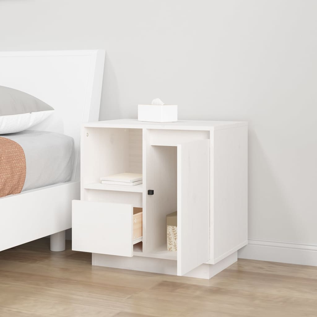 Bedside Cabinets 2 pcs White 50x34x50 cm Solid Wood Pine