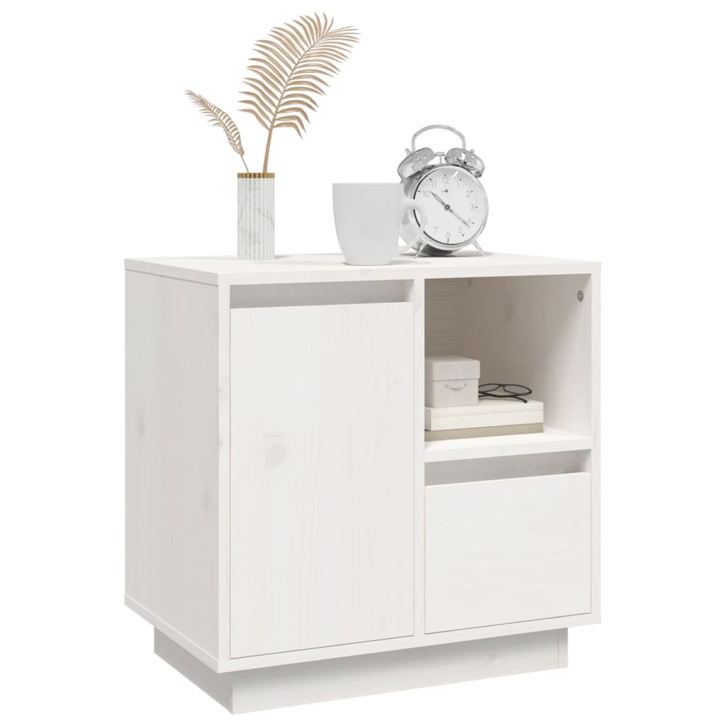 Bedside Cabinets 2 pcs White 50x34x50 cm Solid Wood Pine