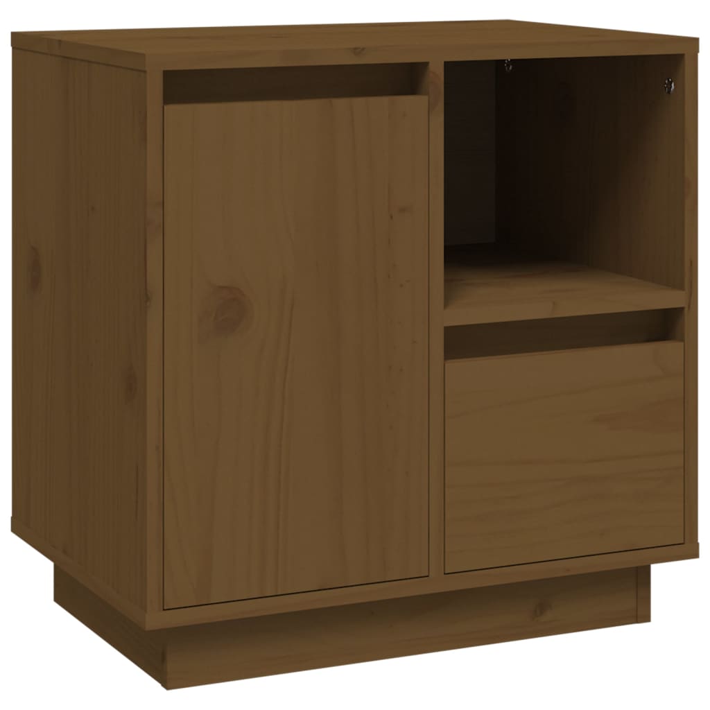 Bedside Cabinet Honey Brown 50x34x50 cm Solid Wood Pine
