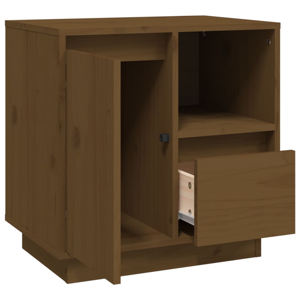 Bedside Cabinet Honey Brown 50x34x50 cm Solid Wood Pine