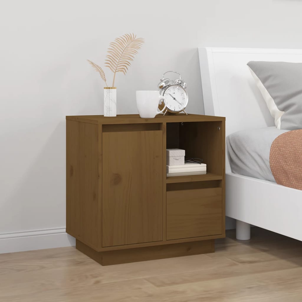 Bedside Cabinets 2 pcs Honey Brown 50x34x50 cm Solid Wood Pine
