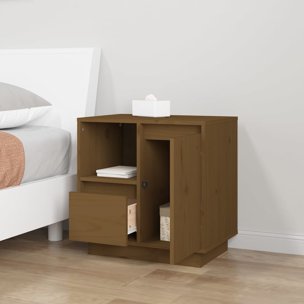 Bedside Cabinets 2 pcs Honey Brown 50x34x50 cm Solid Wood Pine