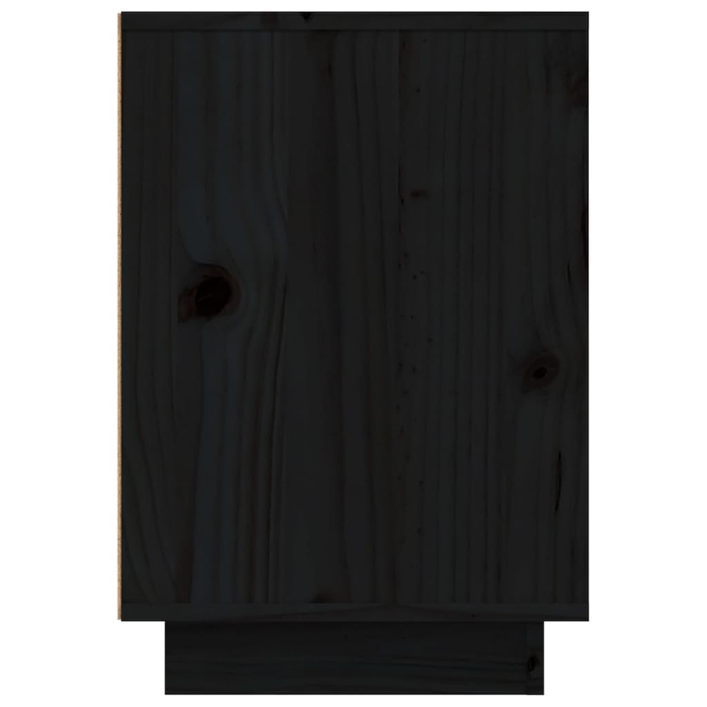 Bedside Cabinet Black 50x34x50 cm Solid Wood Pine