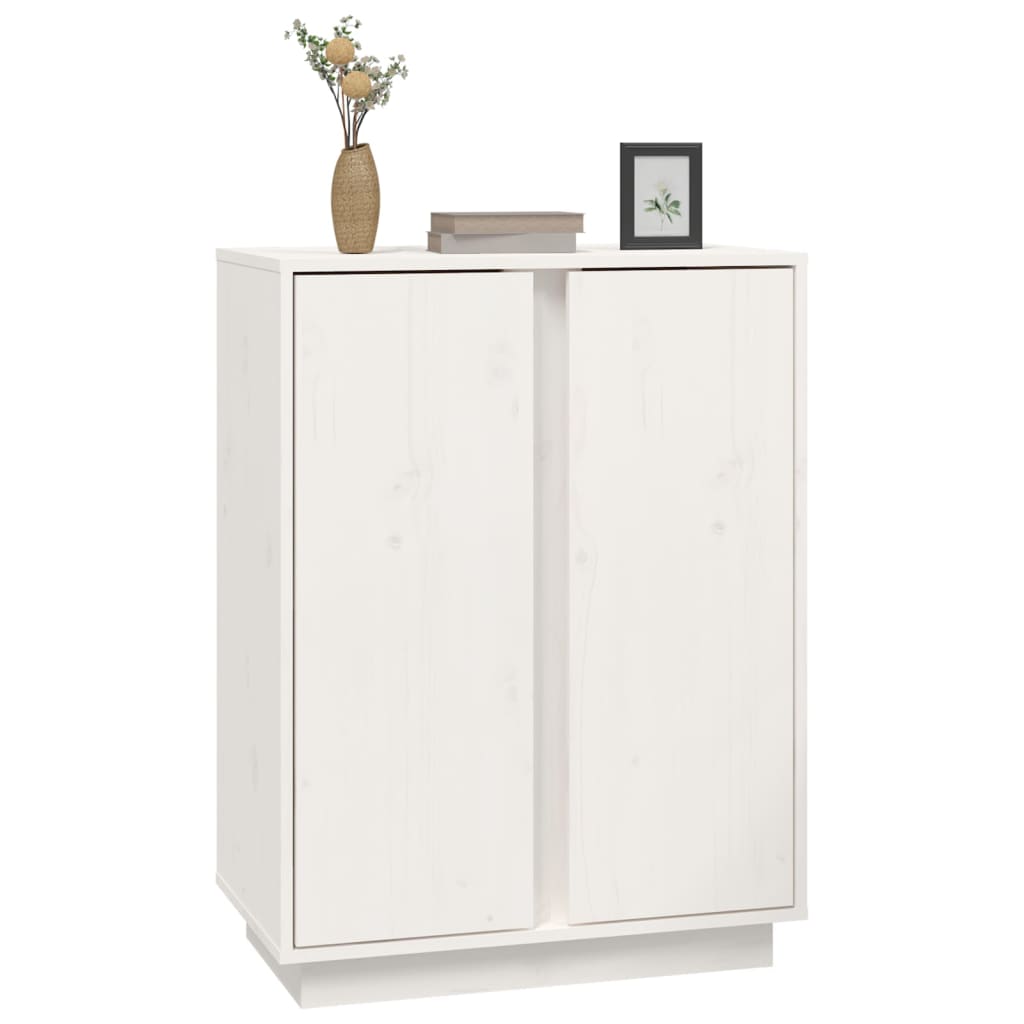 Sideboard White 60x35x80 cm Solid Wood Pine