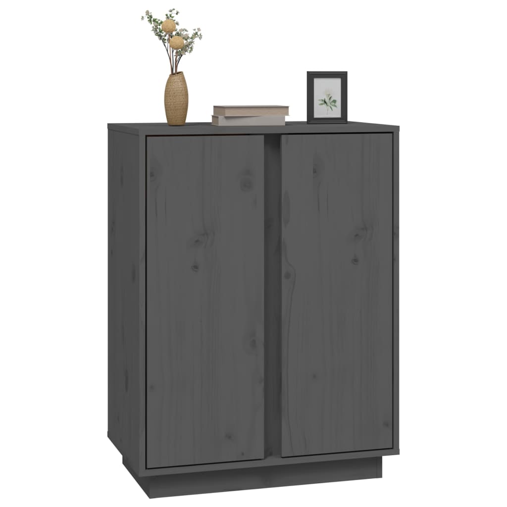 Sideboard Grey 60x35x80 cm Solid Wood Pine