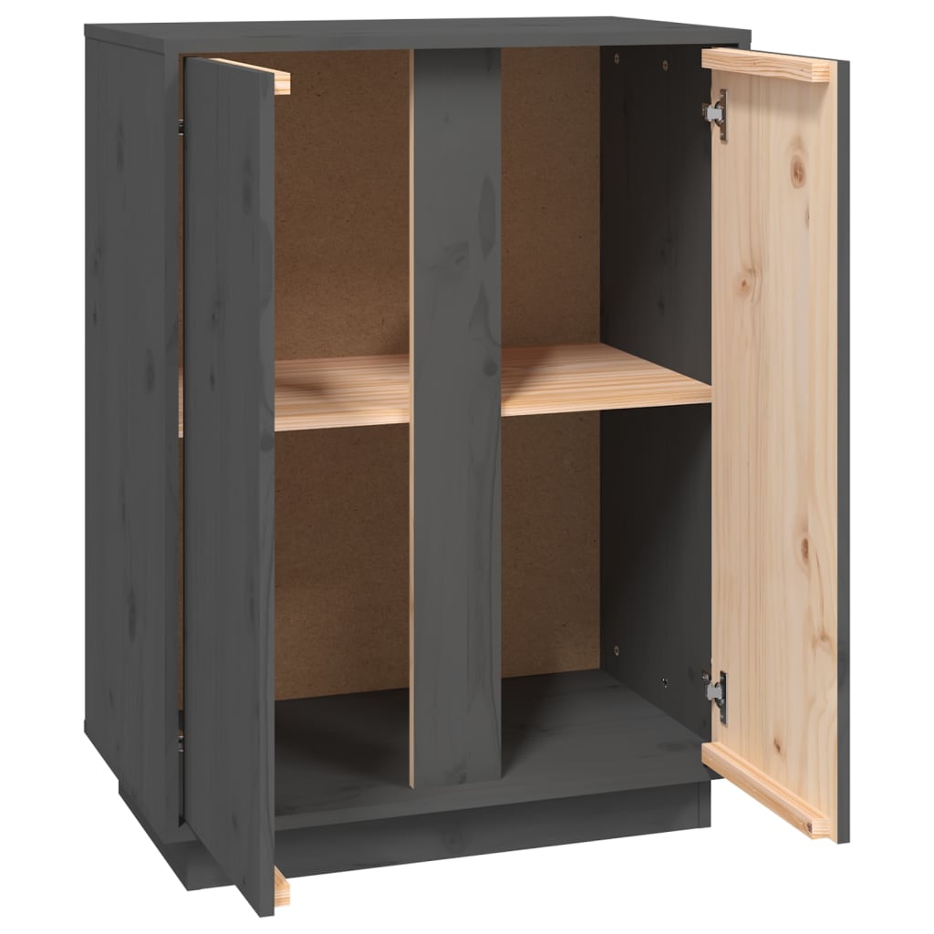 Sideboard Grey 60x35x80 cm Solid Wood Pine