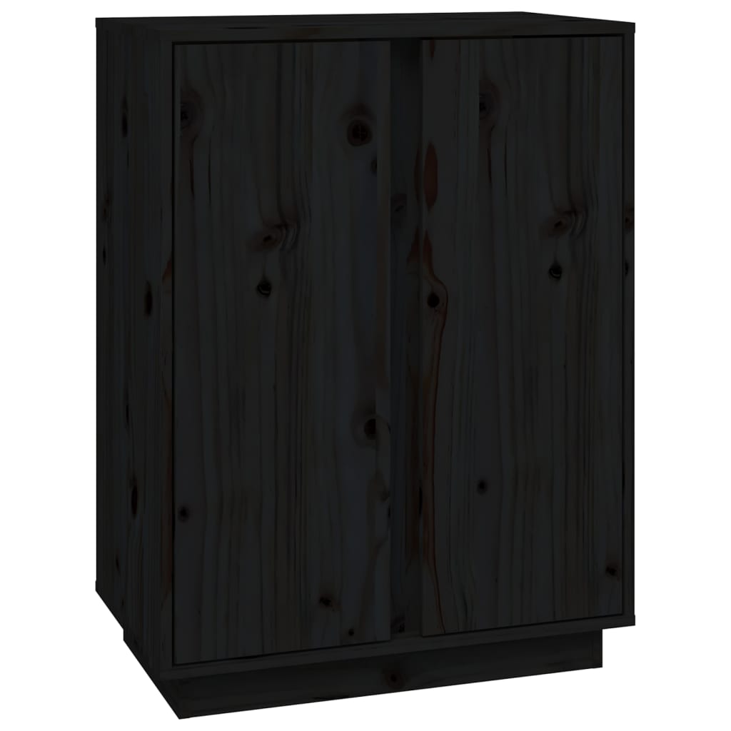 Sideboard Black 60x35x80 cm Solid Wood Pine