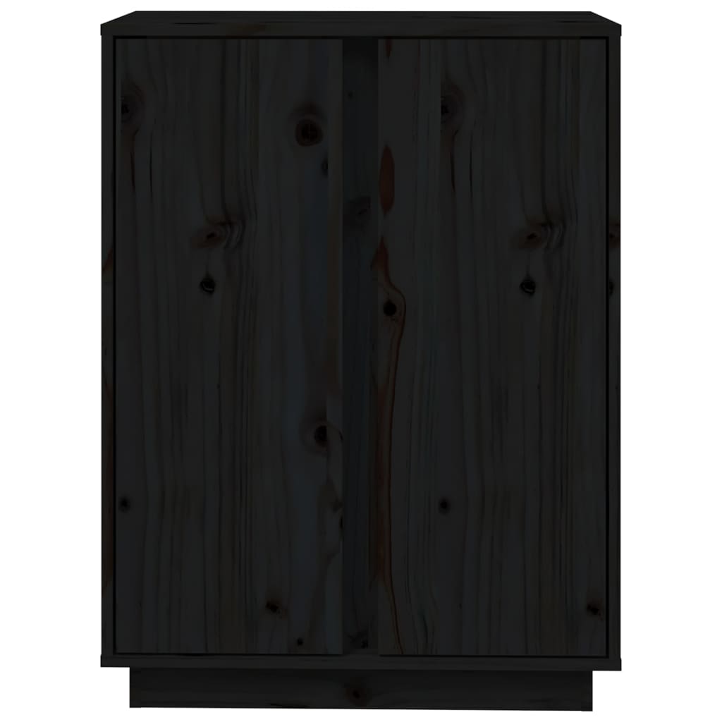 Sideboard Black 60x35x80 cm Solid Wood Pine