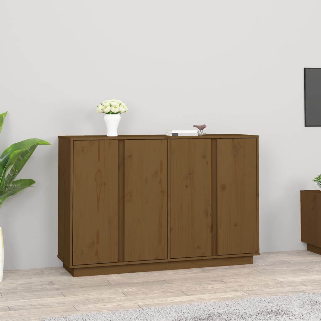 Sideboard Honey Brown 120x35x80 cm Solid Wood Pine