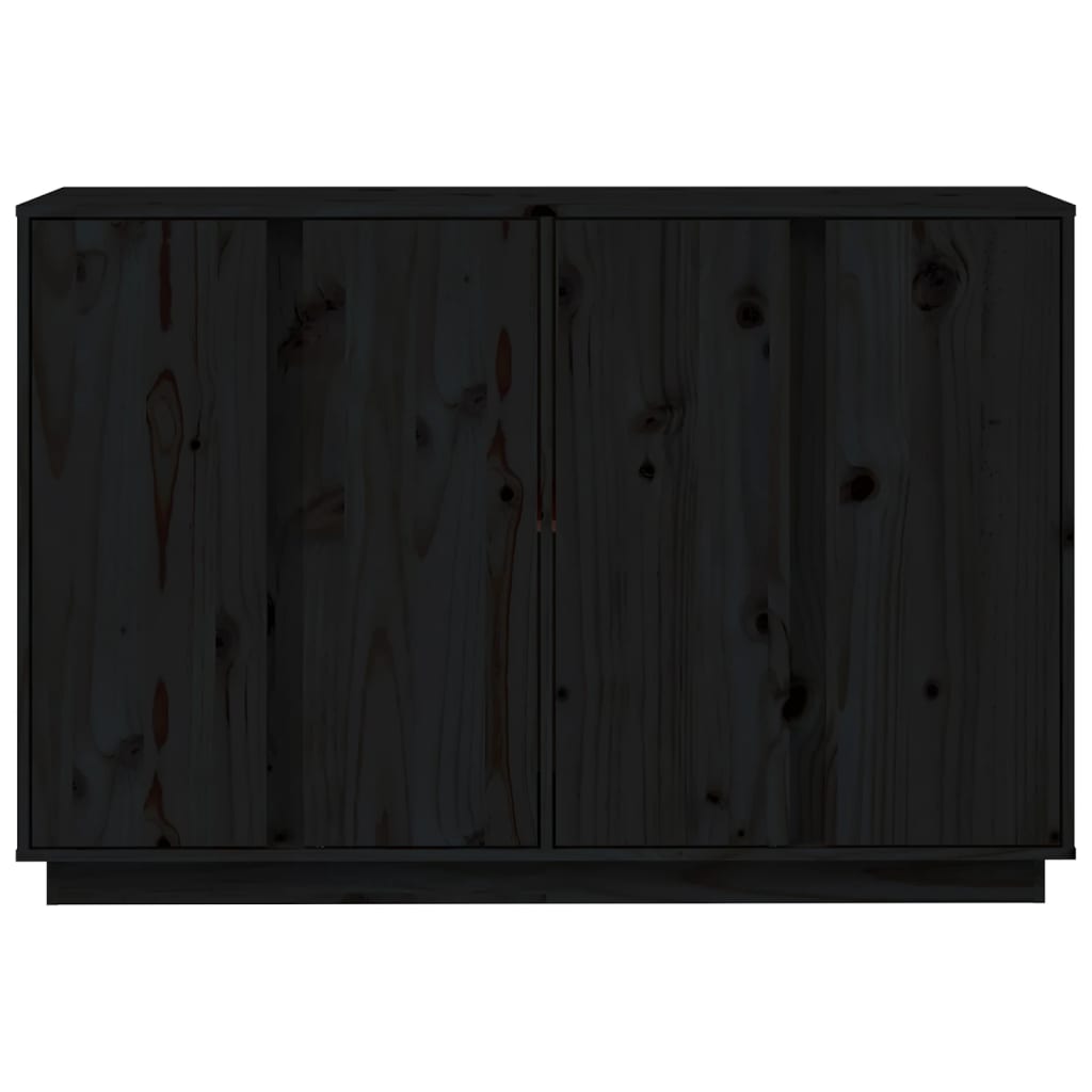 Sideboard Black 120x35x80 cm Solid Wood Pine