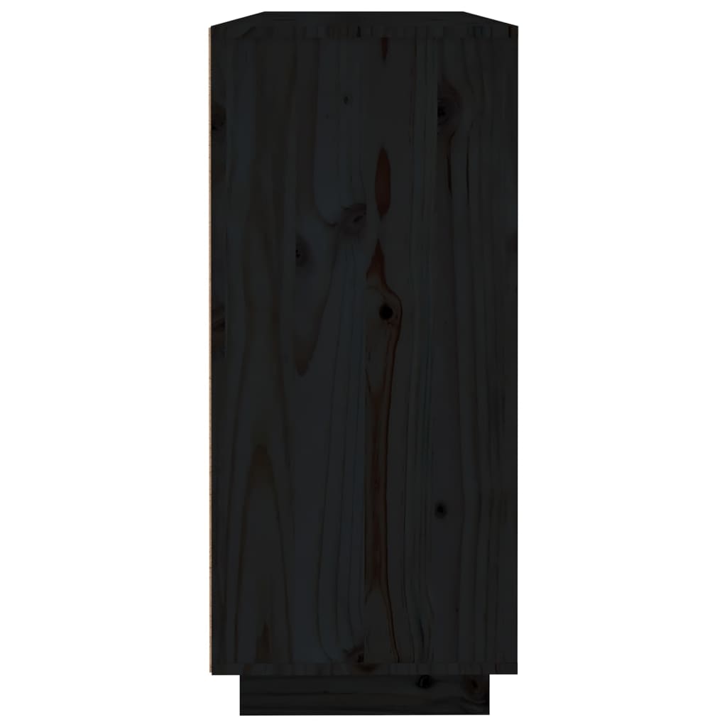 Sideboard Black 120x35x80 cm Solid Wood Pine