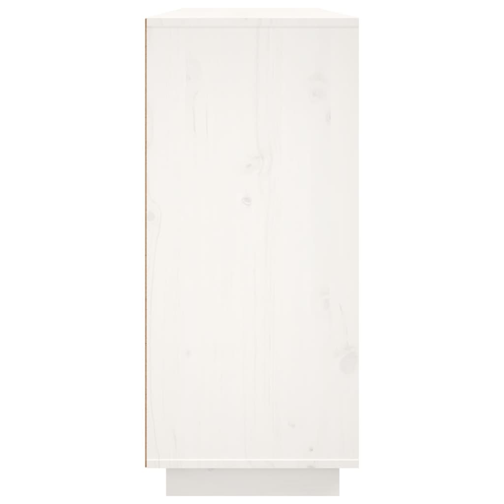 Sideboard White 120x35x80 cm Solid Wood Pine