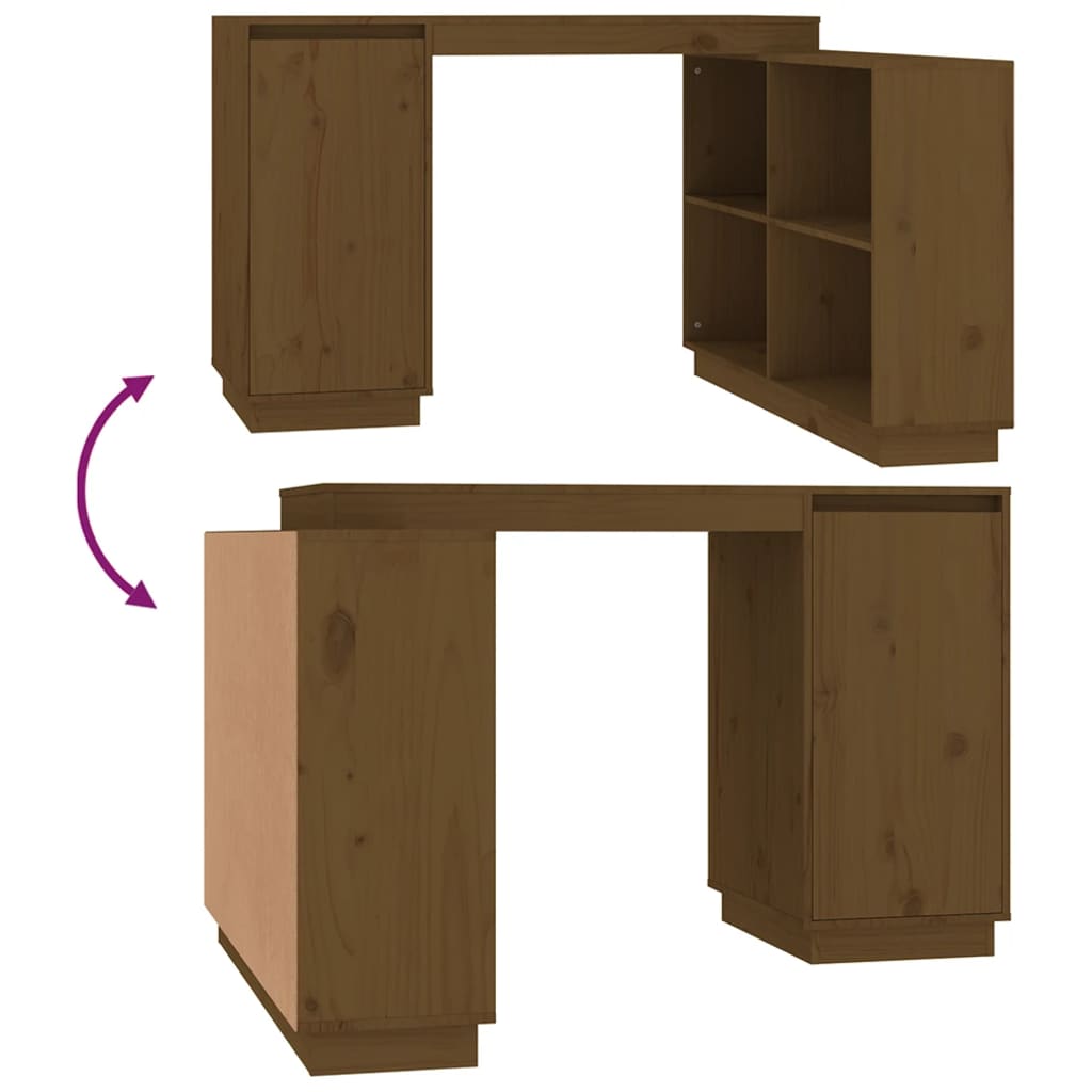 Desk Honey Brown 110x50x75 cm Solid Wood Pine