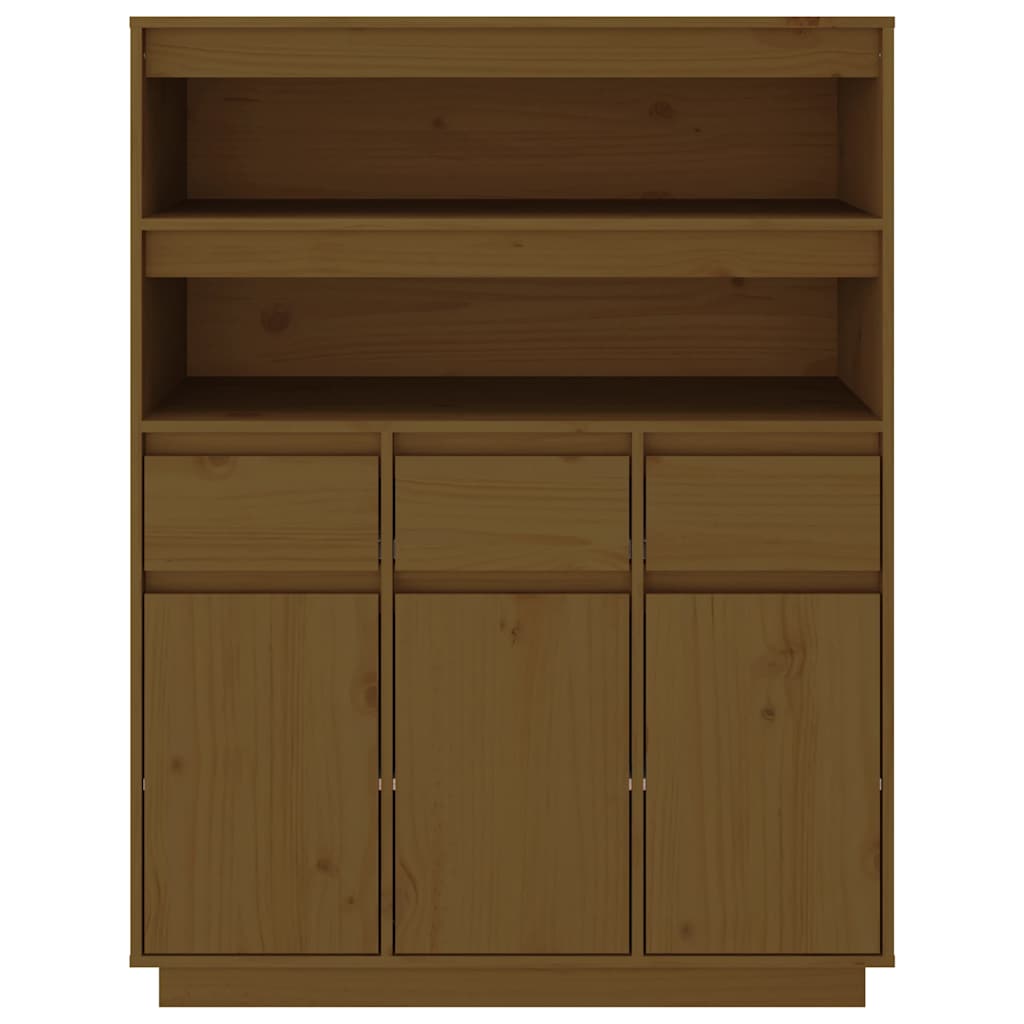 Highboard Honey Brown 89x40x116.5 cm Solid Wood Pine