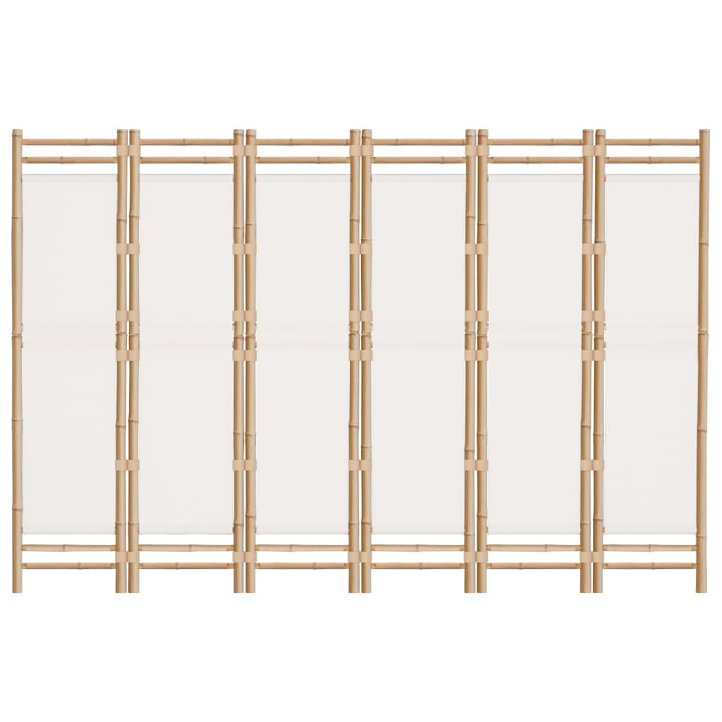 Folding 6-Panel Room Divider 240 cm Bamboo and Canvas