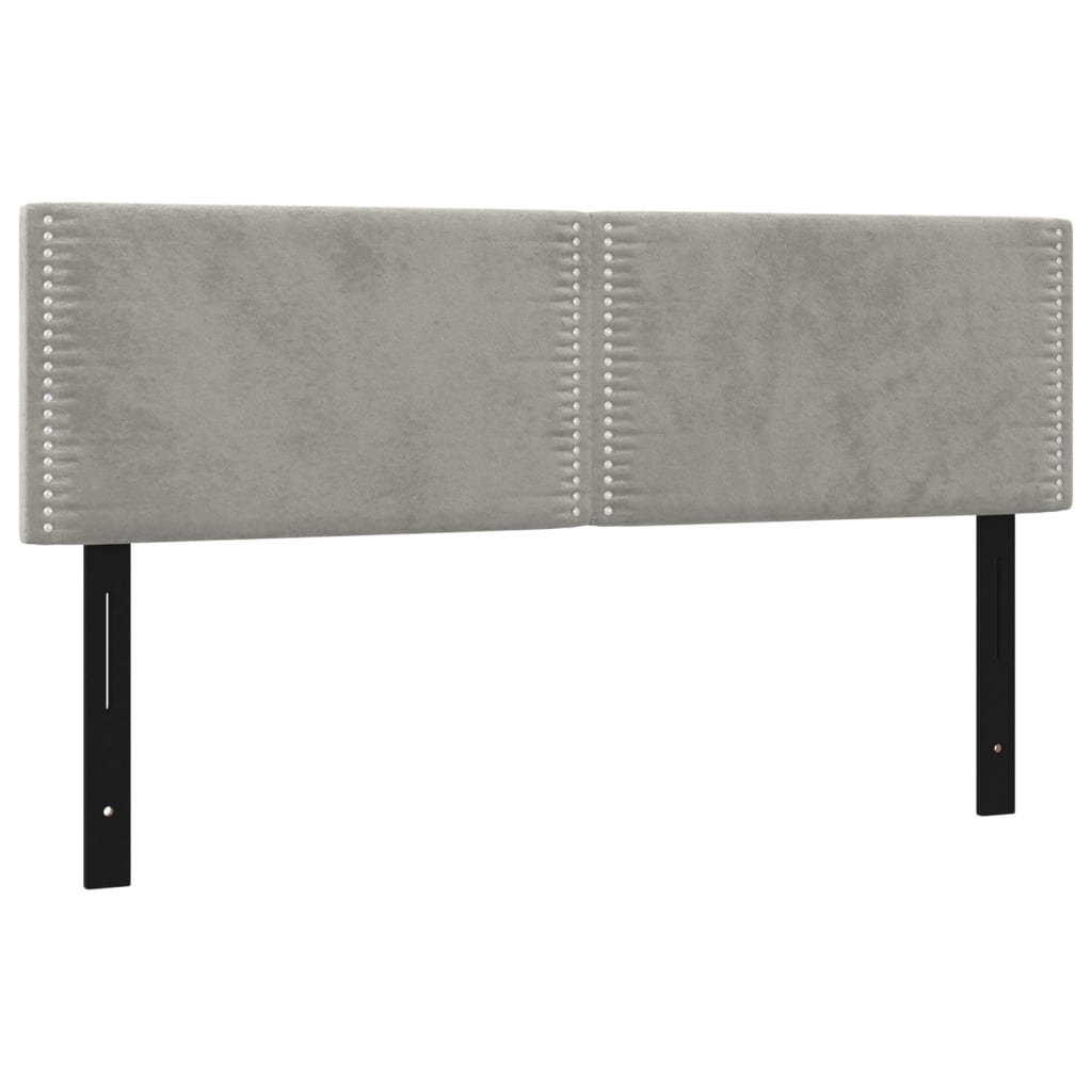 Headboards 2 pcs Light Grey 72x5x78/88 cm Velvet
