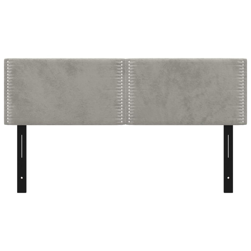 Headboards 2 pcs Light Grey 72x5x78/88 cm Velvet