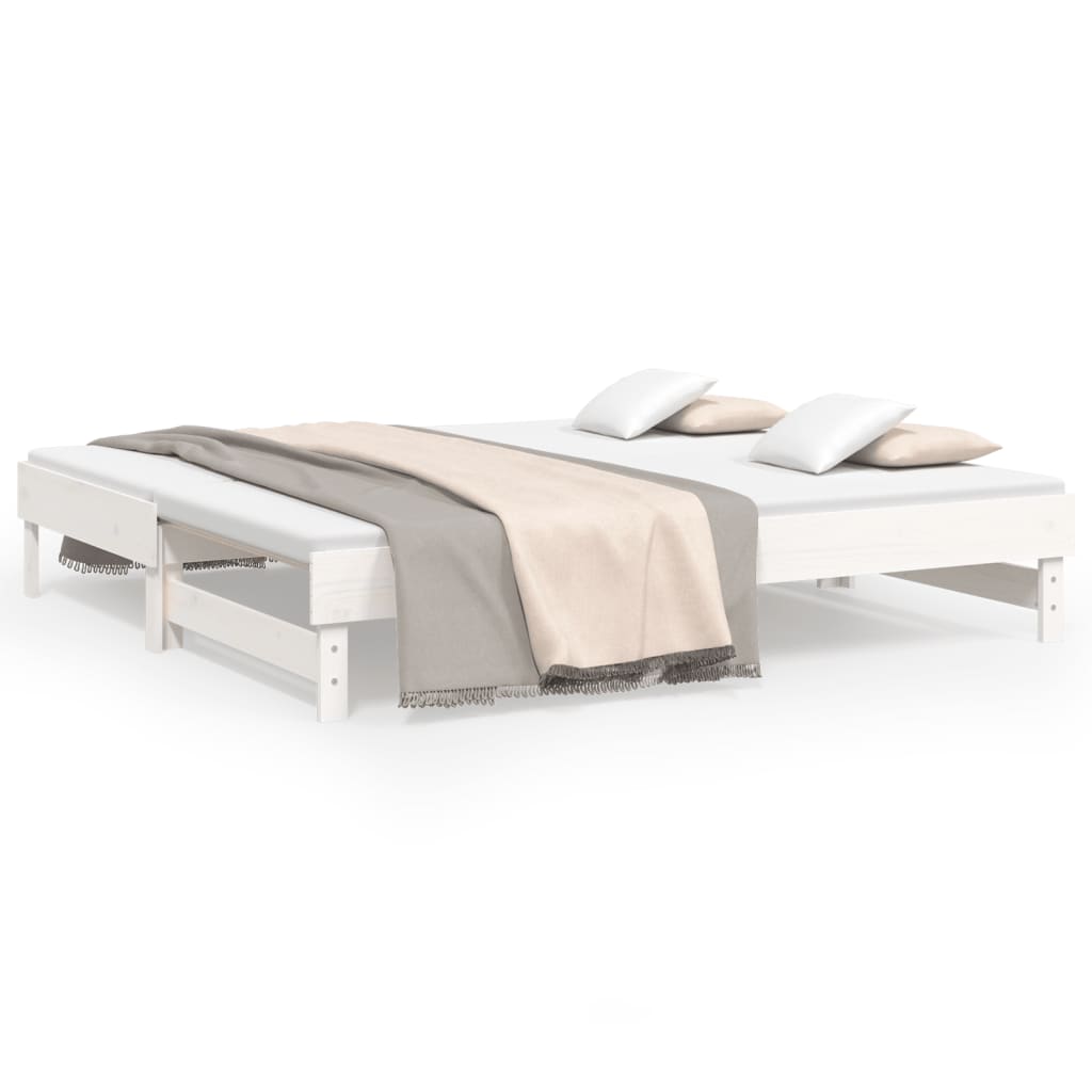 Pull-out Day Bed without Mattress White 2x(90x190) cm