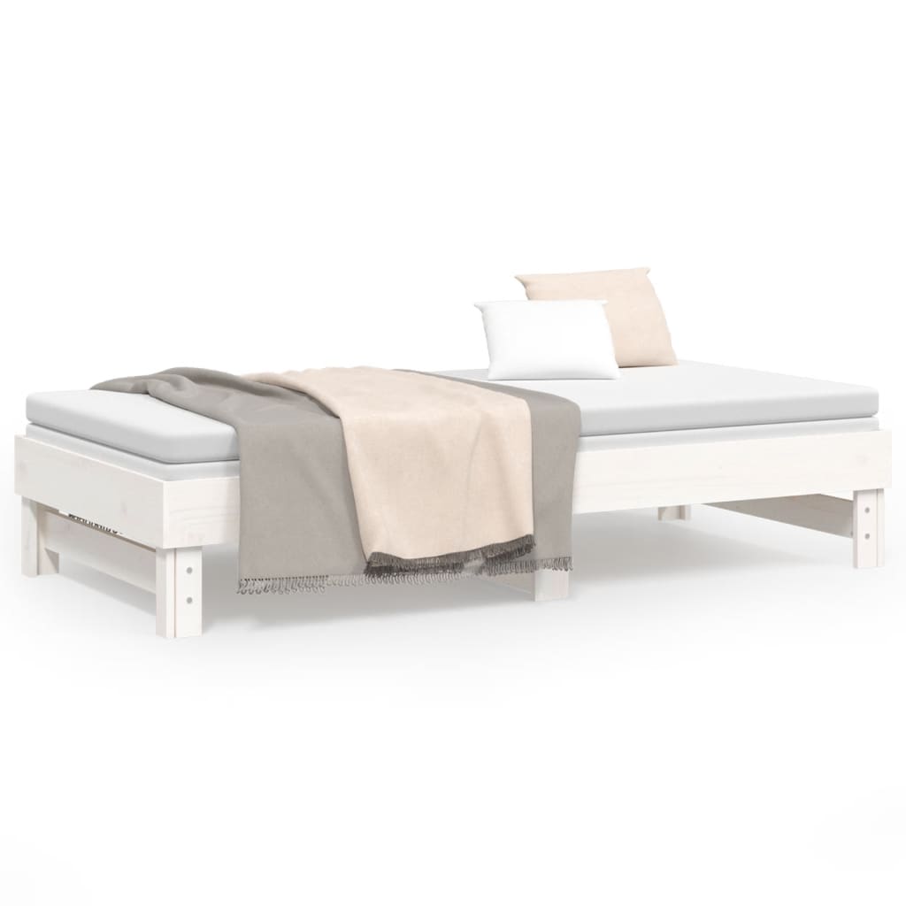 Pull-out Day Bed without Mattress White 2x(90x190) cm