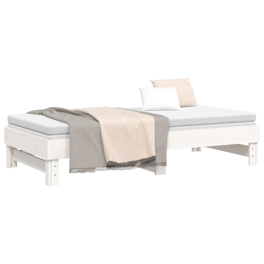Pull-out Day Bed without Mattress White 2x(90x190) cm