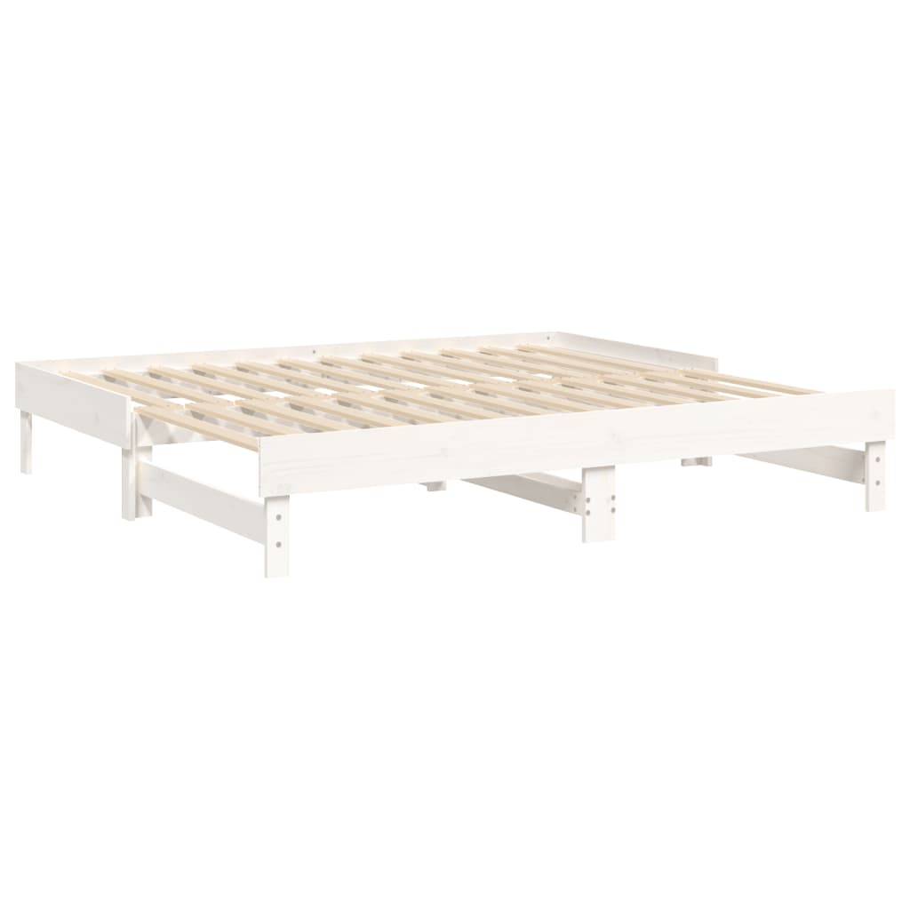 Pull-out Day Bed without Mattress White 2x(90x190) cm