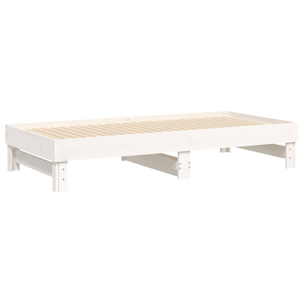 Pull-out Day Bed without Mattress White 2x(90x190) cm