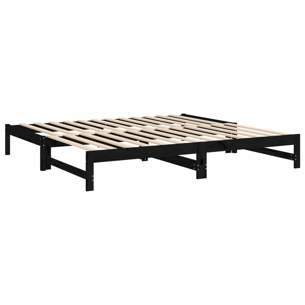 Pull-out Day Bed without Mattress Black 2x(100x200) cm