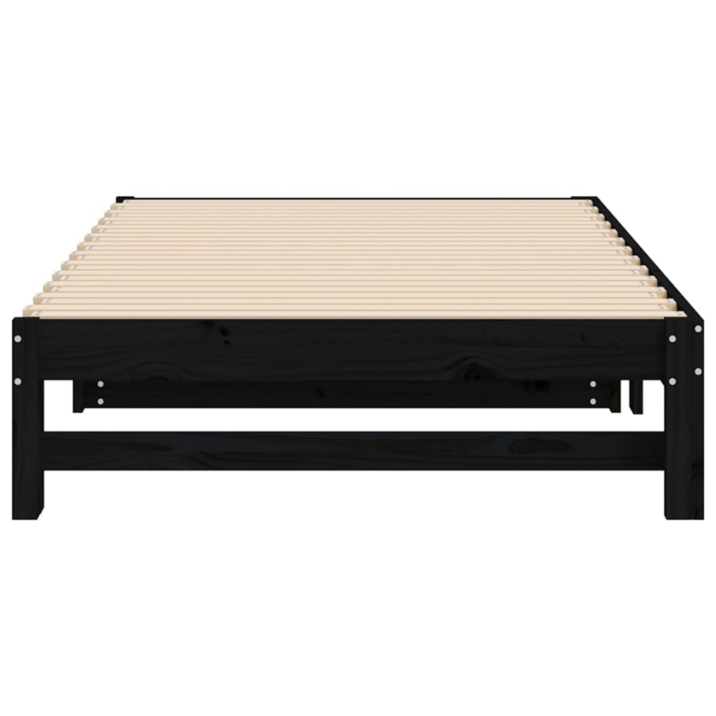 Pull-out Day Bed without Mattress Black 2x(100x200) cm
