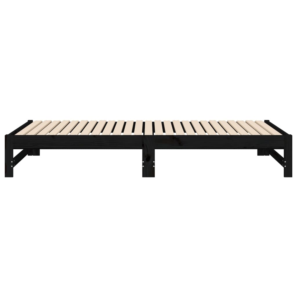 Pull-out Day Bed without Mattress Black 2x(100x200) cm