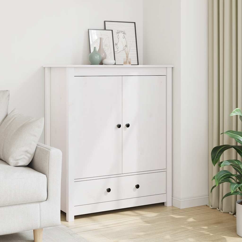 Highboard White 83x41,5x100 cm Solid Wood Pine