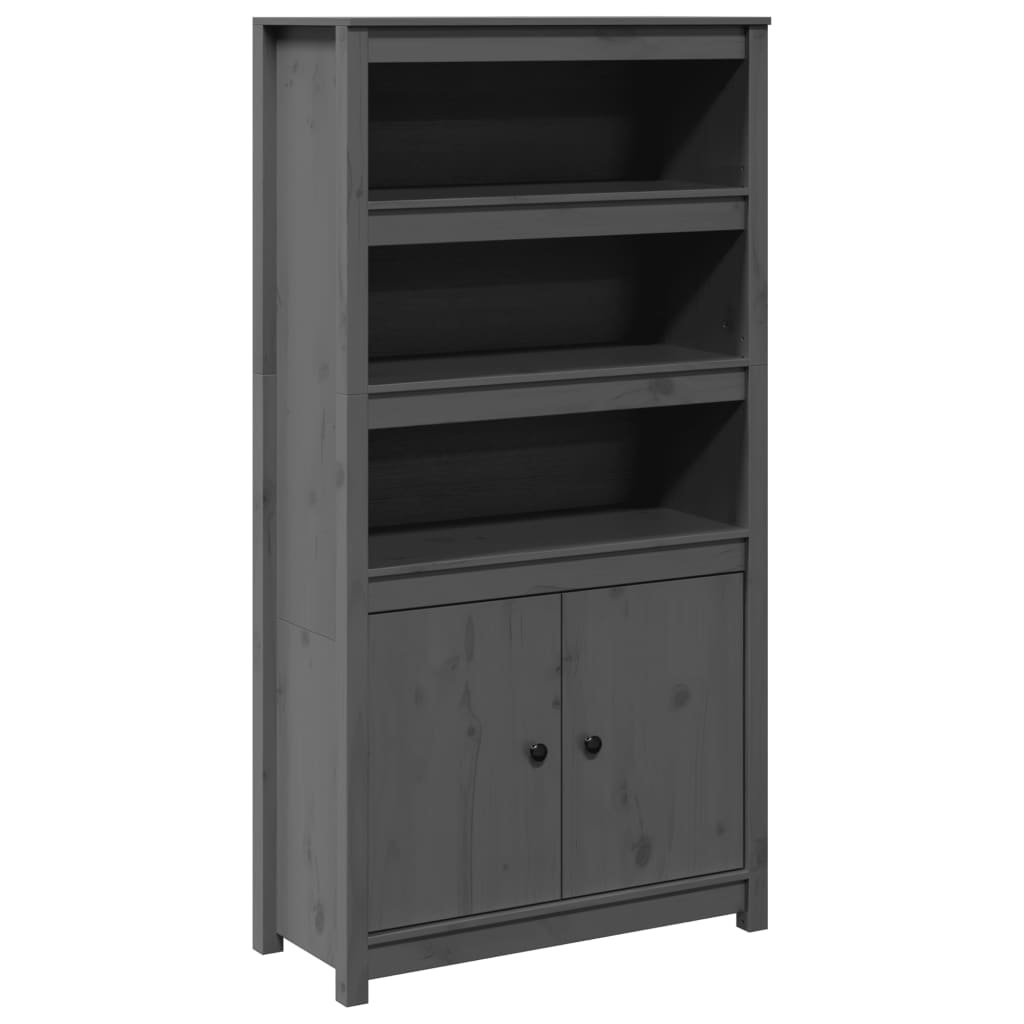Highboard Grey 80x35x154 cm Solid Wood Pine