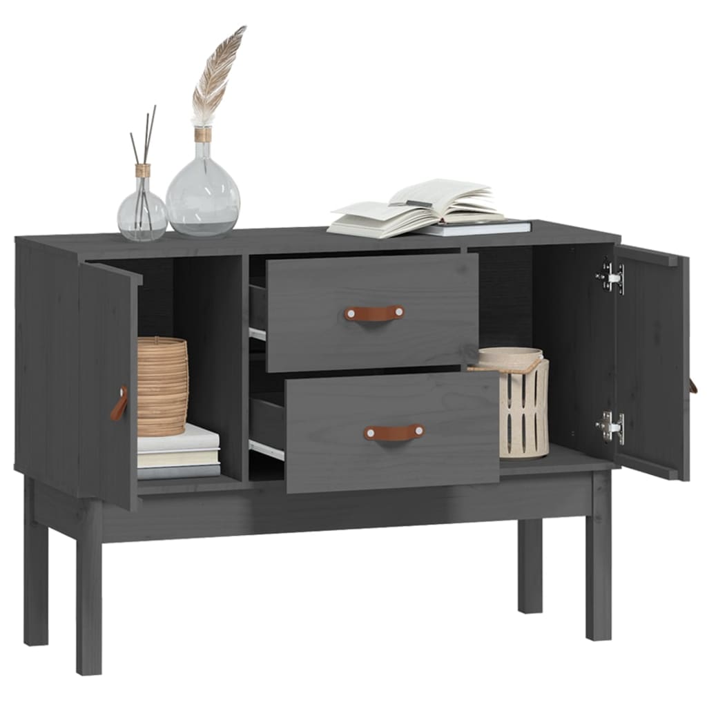 Sideboard Grey 110x40x78 cm Solid Wood Pine